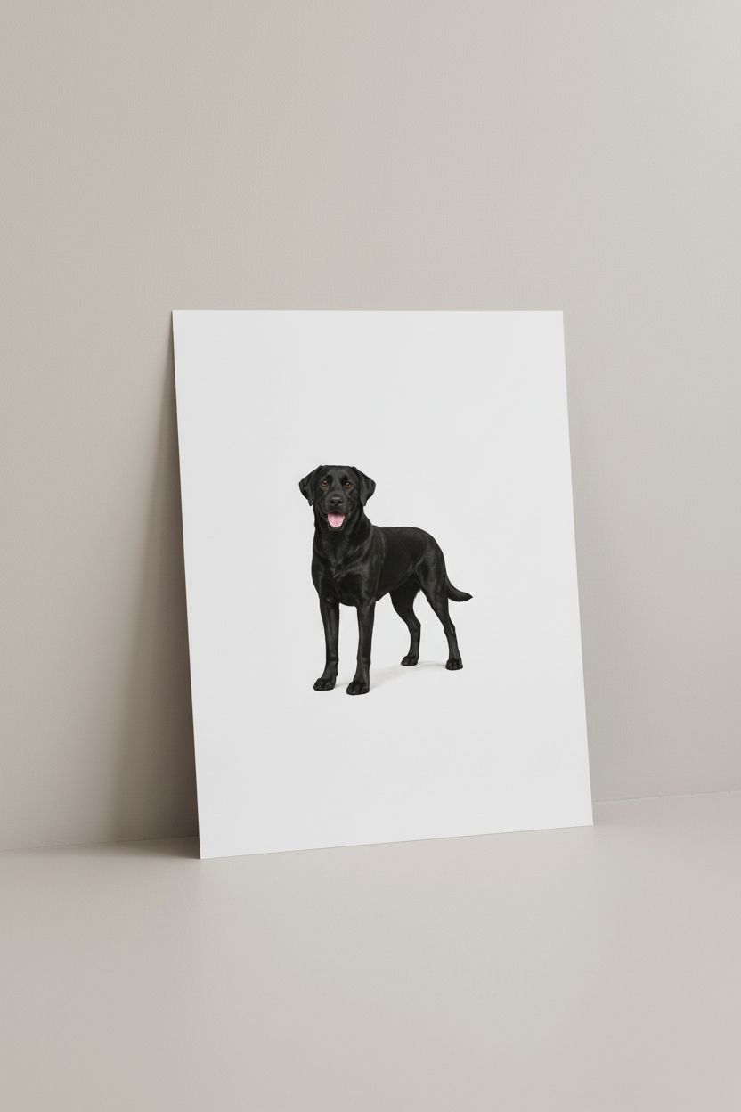 Black Labrador A4 Print - Smaller Dog