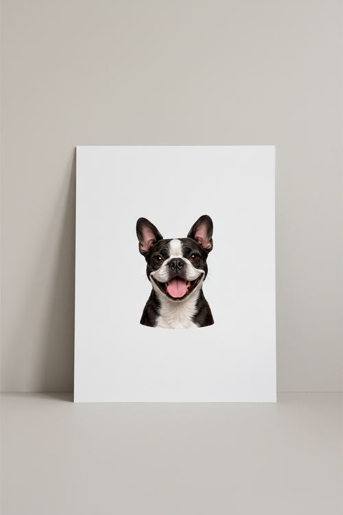 Boston Terrier A4 Print Mockup