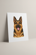 German Shepherd A4 Print leaning against wall