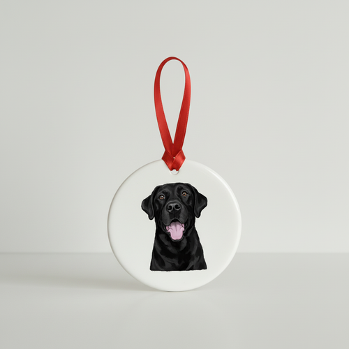 Black Labrador Ceramic Hanging Decoration mockup