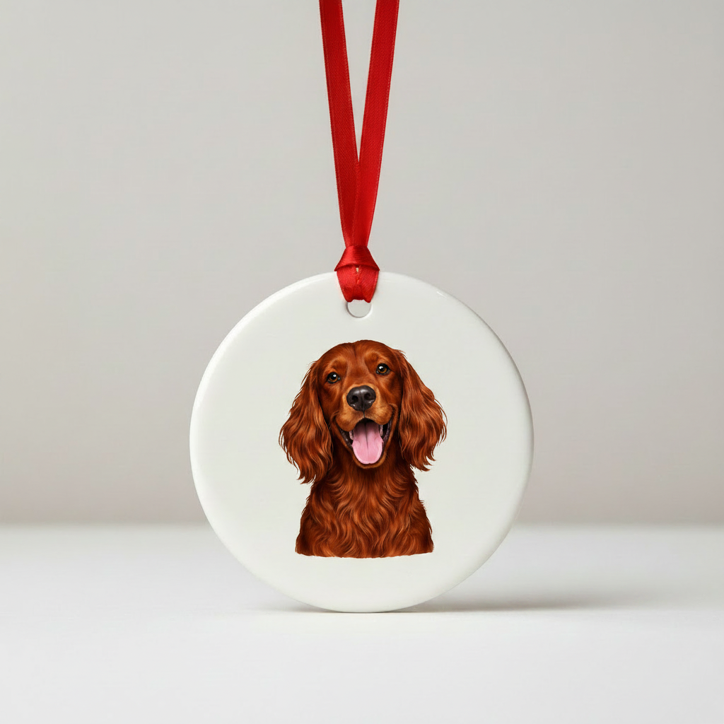 Irish Red Setter Ceramic Hanging Decoration mockup