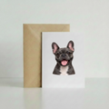 Grey French Bulldog Greeting Card