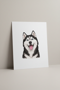 Husky A4 Print leaning against wall