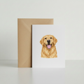 Golden Retriever Greeting Card with kraft envelope mockup