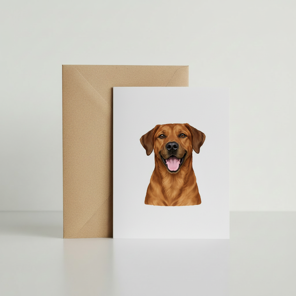 Rhodesian Ridgeback Greeting Card with kraft envelope mockup