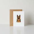 German Shepherd Greeting Card with kraft envelope mockup