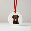 Chocolate Labrador Ceramic Hanging Decoration mockup