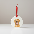 Yellow Labrador Ceramic Hanging Decoration mockup