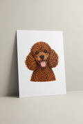 Poodle A4 Print leaning against wall